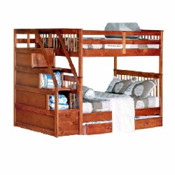 Giường 3 tầng cầu thang liên hợp Suri Galaxy màu vàng gỗ